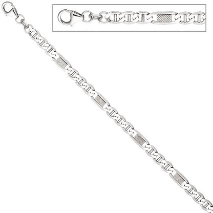 Panzer-Steg-Armband 925 Sterling Silber 21 cm Karabiner Silberarmband