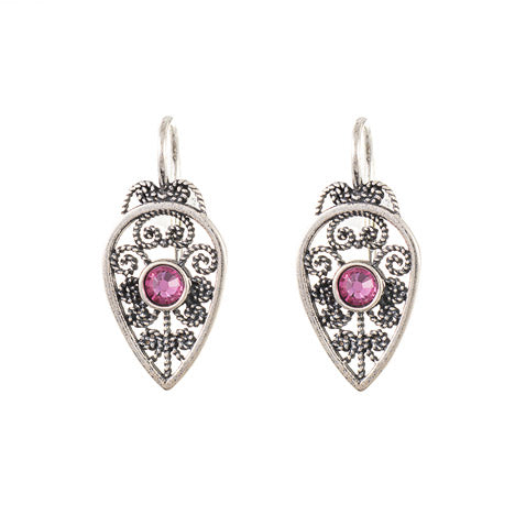 Ohrringe 925 Silber Trachtenschmuck Zirkonia rosa