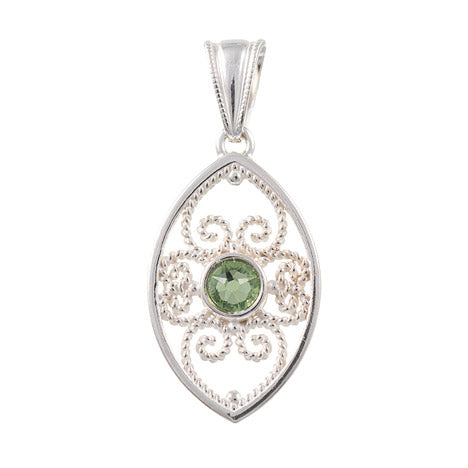 Anhänger 925 Silber Trachtenschmuck Zirkonia hellgrün
