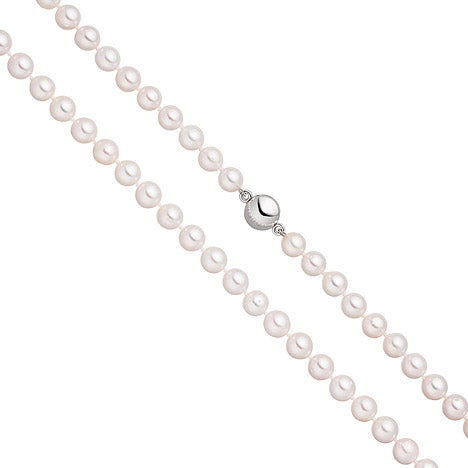 Perlenkette mit Akoya Zuchtperlen 45 cm Magnet-Schließe aus 925 Sterlingsilber