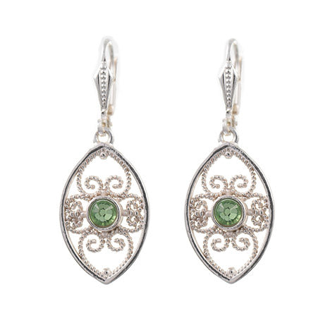 Ohrhänger 925 Silber Trachtenschmuck Zirkonia hellgrün