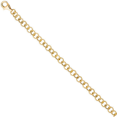 Rundankerarmband 925 Sterling Silber gold vergoldet 19 cm Armband Ankerarmband