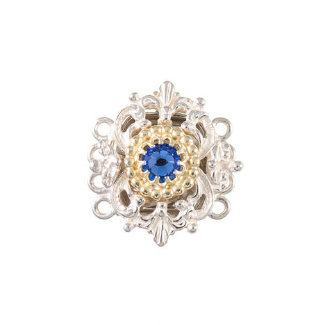Schließe für Kropfkette 925 Silber Trachtenschmuck blau