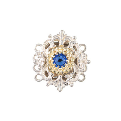 Schließe für Kropfkette 925 Silber Trachtenschmuck blau