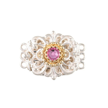 Schließe für Kropfkette 925 Silber Trachtenschmuck rosa