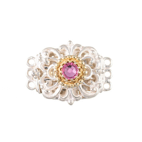 Schließe für Kropfkette 925 Silber Trachtenschmuck rosa