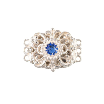 Schließe für Kropfkette 925 Silber Trachtenschmuck blau
