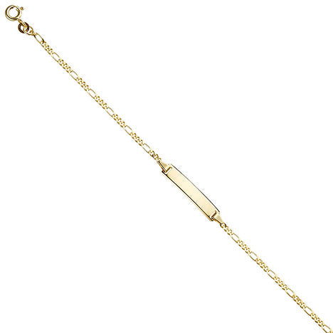 Schildband 333 Gold Gelbgold 18 5 cm Gravur ID Armband Federring