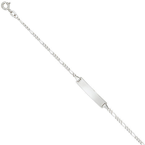 Schildband 925 Sterling Silber rhodiniert 16 cm Gravur ID Armband Federring