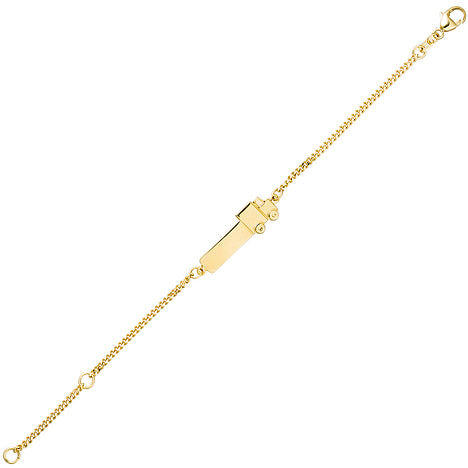 Schildband Lastwagen LKW 333 Gold Gelbgold 14 cm Gravur ID Armband