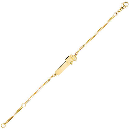 Schildband Lastwagen LKW 333 Gold Gelbgold 14 cm Gravur ID Armband