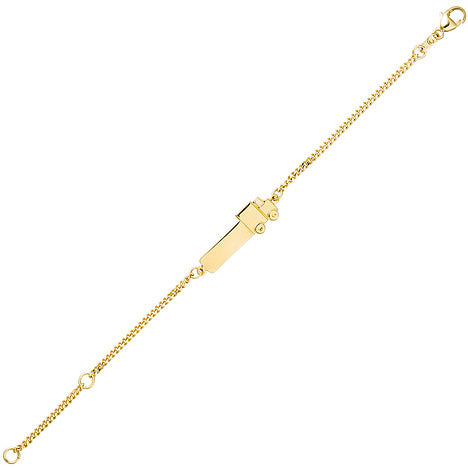 Schildband Lastwagen LKW 333 Gold Gelbgold 14 cm Gravur ID Armband