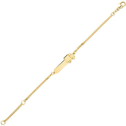 Schildband Lastwagen LKW 333 Gold Gelbgold 14 cm Gravur ID Armband