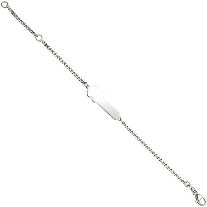 Schildband Lokomotive Dampflok 925 Sterling Silber 14 cm Gravur ID Armband