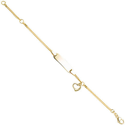 Schildband mit Herz 333 Gold Gelbgold Gravur ID Armband