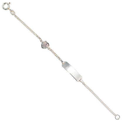 Schildband Schutzengel 925 Sterling Silber 14 cm Gravur ID Armband Federring