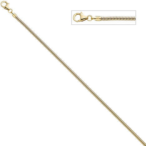 Schlangenkette aus 333 Gelbgold 2 4 mm 42 cm Gold Kette Halskette Goldkette