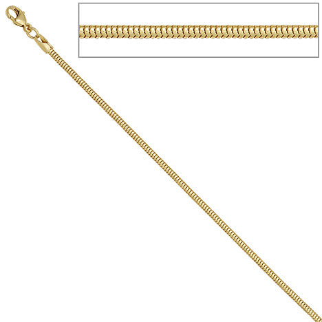 Schlangenkette aus 585 Gelbgold 1 9 mm 42 cm Gold Kette Halskette Goldkette