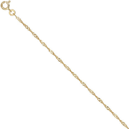 Singapurkette 585 Gelbgold 1 8 mm 42 cm Gold Kette Halskette Goldkette Federring