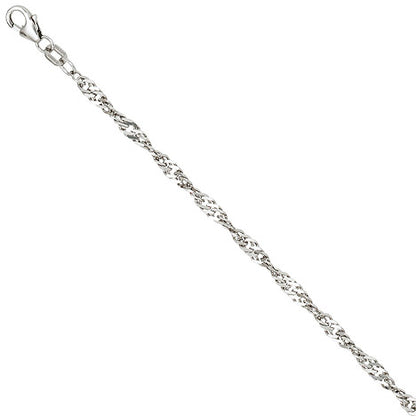 Singapurkette 925 Silber 2 9 mm 42 cm Halskette Kette Silberkette Karabiner