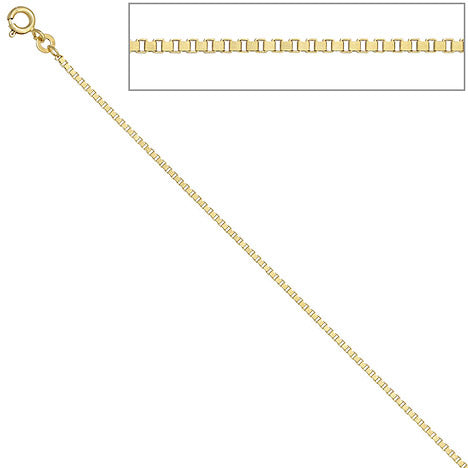 Venezianerkette 585 Gelbgold 1 5 mm 42 cm Gold Kette Halskette Goldkette