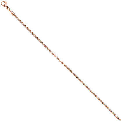 Venezianerkette rund Edelstahl rotgold vergoldet 1 8 mm 50 cm Halskette Kette