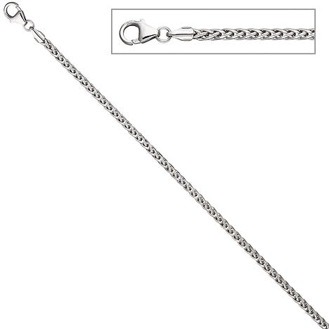 Zopfarmband 585 Gold Weißgold 19 cm Armband Karabiner