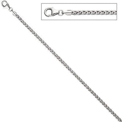 Zopfarmband 585 Gold Weißgold 19 cm Armband Karabiner