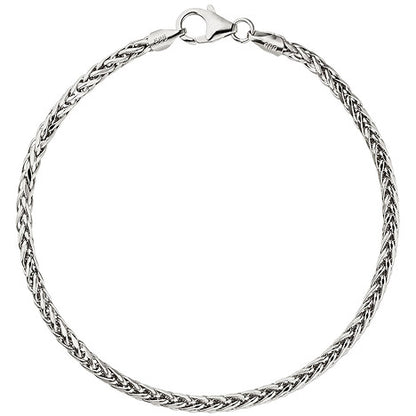 Zopfarmband 585 Gold Weißgold 19 cm Armband Karabiner