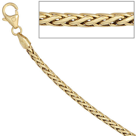 Zopfkette 585 Gelbgold 2 6 mm 45 cm Gold Kette Halskette Goldkette Karabiner
