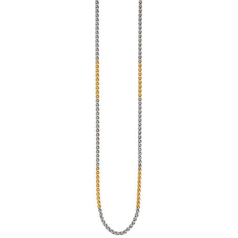 Zopfkette 585 Gelbgold Weißgold bicolor 2 2 mm 42 cm Gold Kette Goldkette