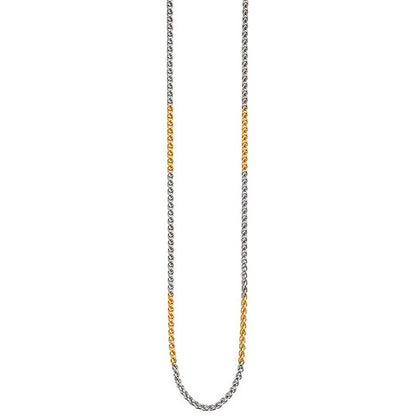 Zopfkette 585 Gelbgold Weißgold bicolor 2 2 mm 42 cm Gold Kette Goldkette