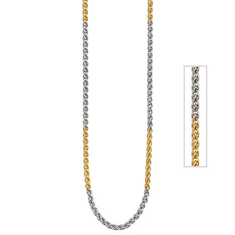 Zopfkette 585 Gelbgold Weißgold bicolor 2 2 mm 42 cm Gold Kette Goldkette