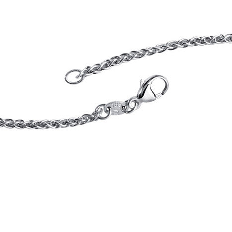 Zopfkette 585 Weißgold 1 8 mm 42 cm Gold Kette Halskette Weißgoldkette Karabiner