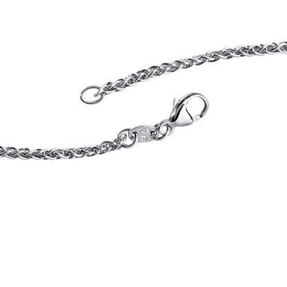 Zopfkette 585 Weißgold 1 8 mm 42 cm Gold Kette Halskette Weißgoldkette Karabiner