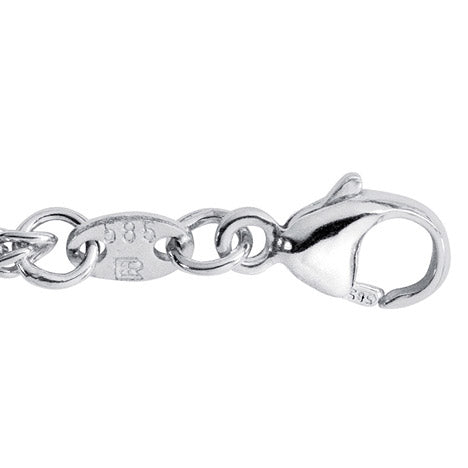 Zopfkette 585 Weißgold 1 8 mm 42 cm Gold Kette Halskette Weißgoldkette Karabiner