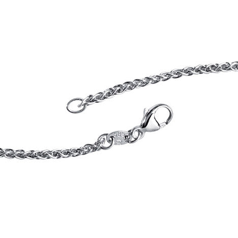 Zopfkette 585 Weißgold 1 8 mm 42 cm Gold Kette Halskette Weißgoldkette Karabiner