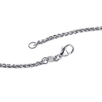 Zopfkette 585 Weißgold 1 8 mm 42 cm Gold Kette Halskette Weißgoldkette Karabiner