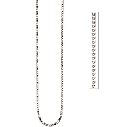 Zopfkette 585 Weißgold 2 6 mm 45 cm Gold Kette Goldkette Weißgoldkette Halskette