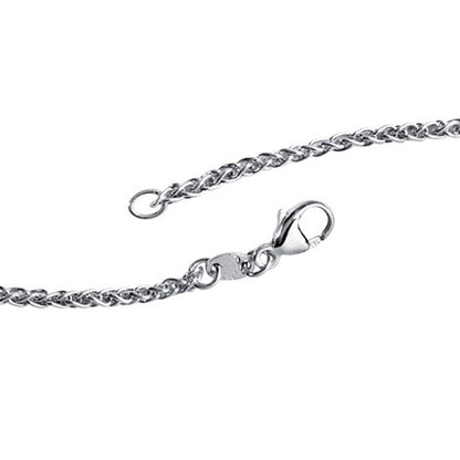 Zopfkette 925 Sterling Silber 2 2 mm 45 cm Halskette Kette Silberkette Karabiner