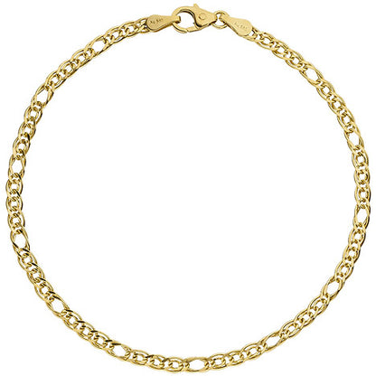 Zwillings-Panzerarmband 585 Gelbgold 19 cm Gold Armband Goldarmband