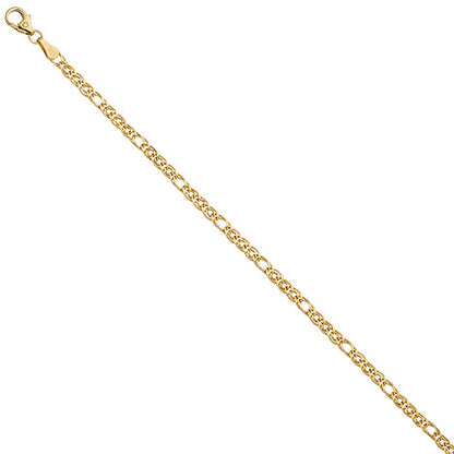 Zwillings-Panzerarmband 585 Gelbgold 19 cm Gold Armband Goldarmband