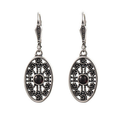 Ohrhänger 925 Silber Trachtenschmuck Granat