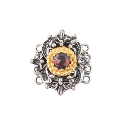 Schließe für Kropfkette 925 Silber Trachtenschmuck Granat