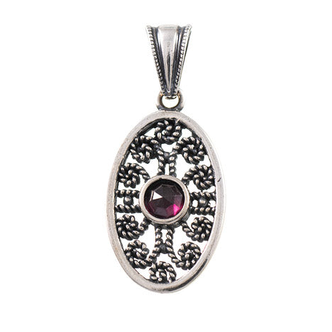 Anhänger 925 Silber Trachtenschmuck Granat