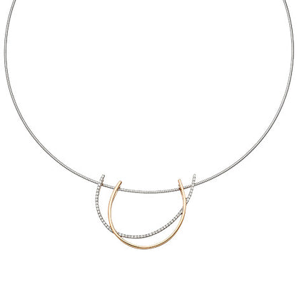 Anhänger 585 Gold Rotgold bicolor 52 Diamanten Brillanten Diamantanhänger