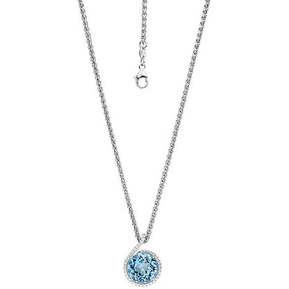 Anhänger 585 Gold Weißgold 37 Diamanten Brillanten 1 Blautopas hellblau blau