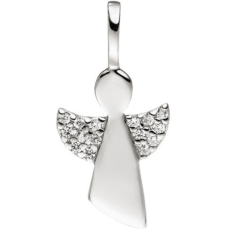 Anhänger Engel Schutzengel 925 Sterling Silber Zirkonia mit Kette 38 cm