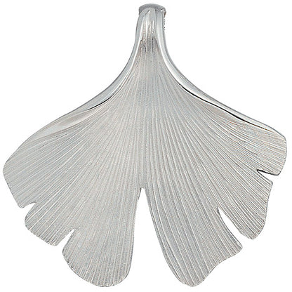 Anhänger Ginko Ginkgo 925 Sterling Silber matt mit Kette 50 cm