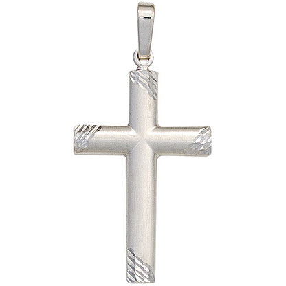 Anhänger Kreuz 925 Silber matt Kreuzanhänger Silberkreuz mit Kette 50 cm